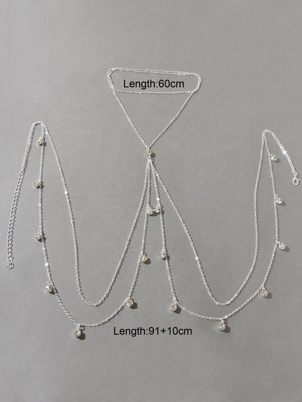 Boho Rhinestone Charm Chest Chain Gold Silver Body Chain Bra Nightclub Jewellery-1