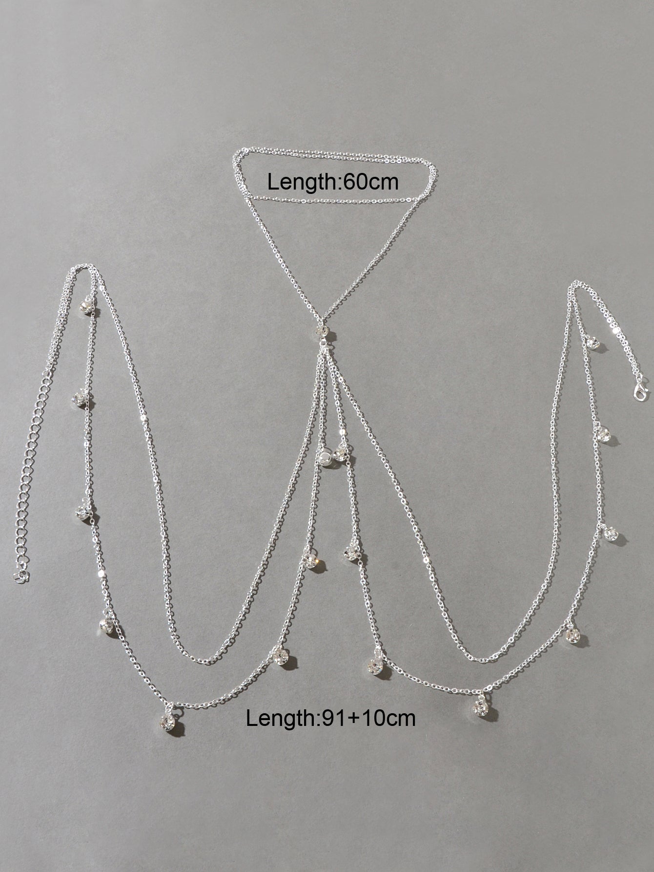 Boho Rhinestone Charm Chest Chain Gold Silver Body Chain Bra Nightclub Jewellery-1