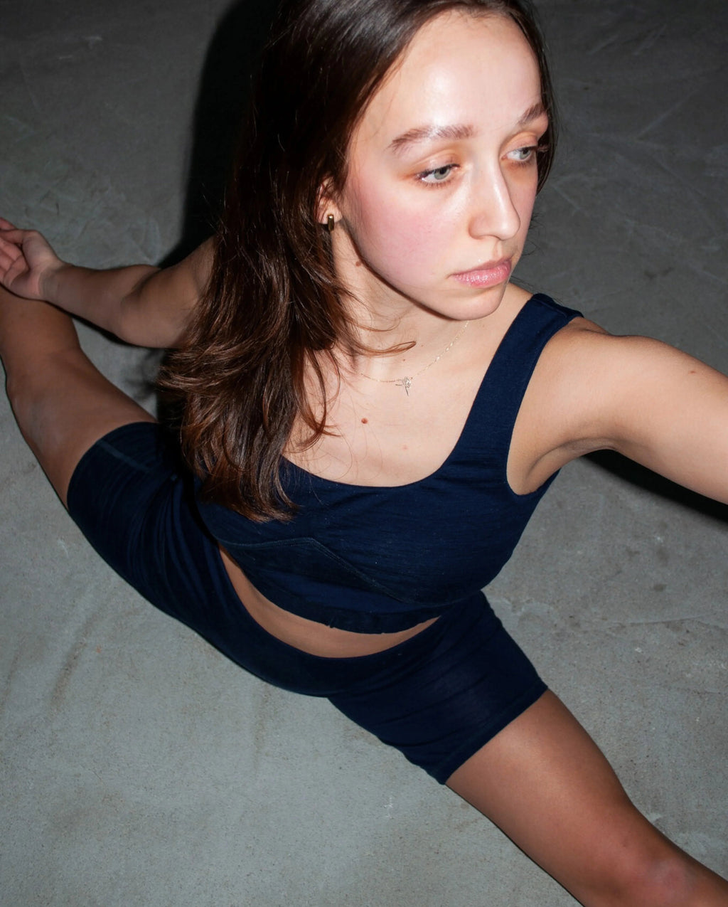 Merino Wool Sports Bra - Dark Blue-1