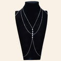 Gold Silver Body Chain with Layered Bra Chains Bikini Nightclub Body Jewellery-0