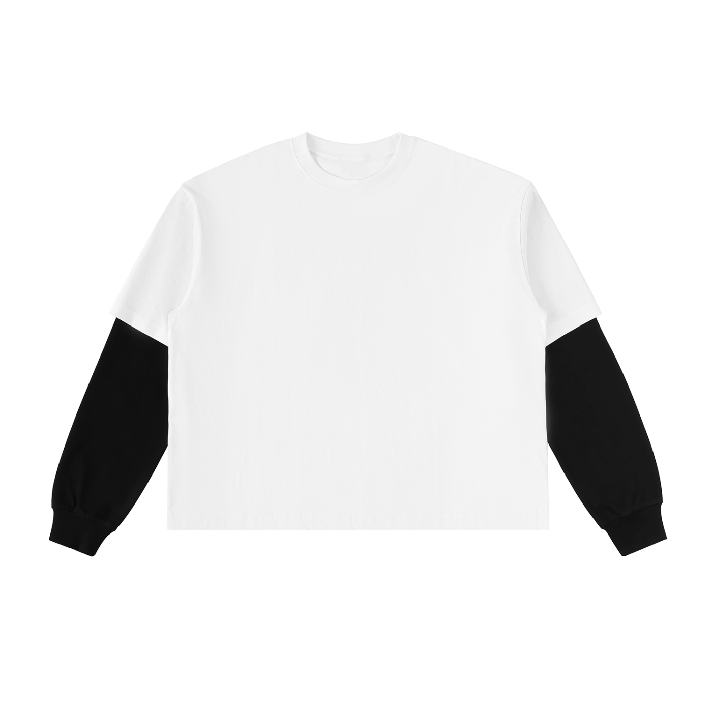 Vedoy Collective,Layered Contrast Sleeve ,100% Cotton,Layered