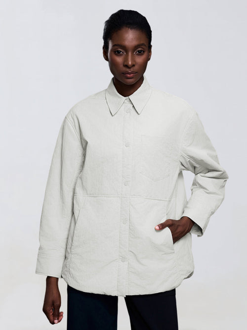 CozyLayer Collared Puffer Shirt-0
