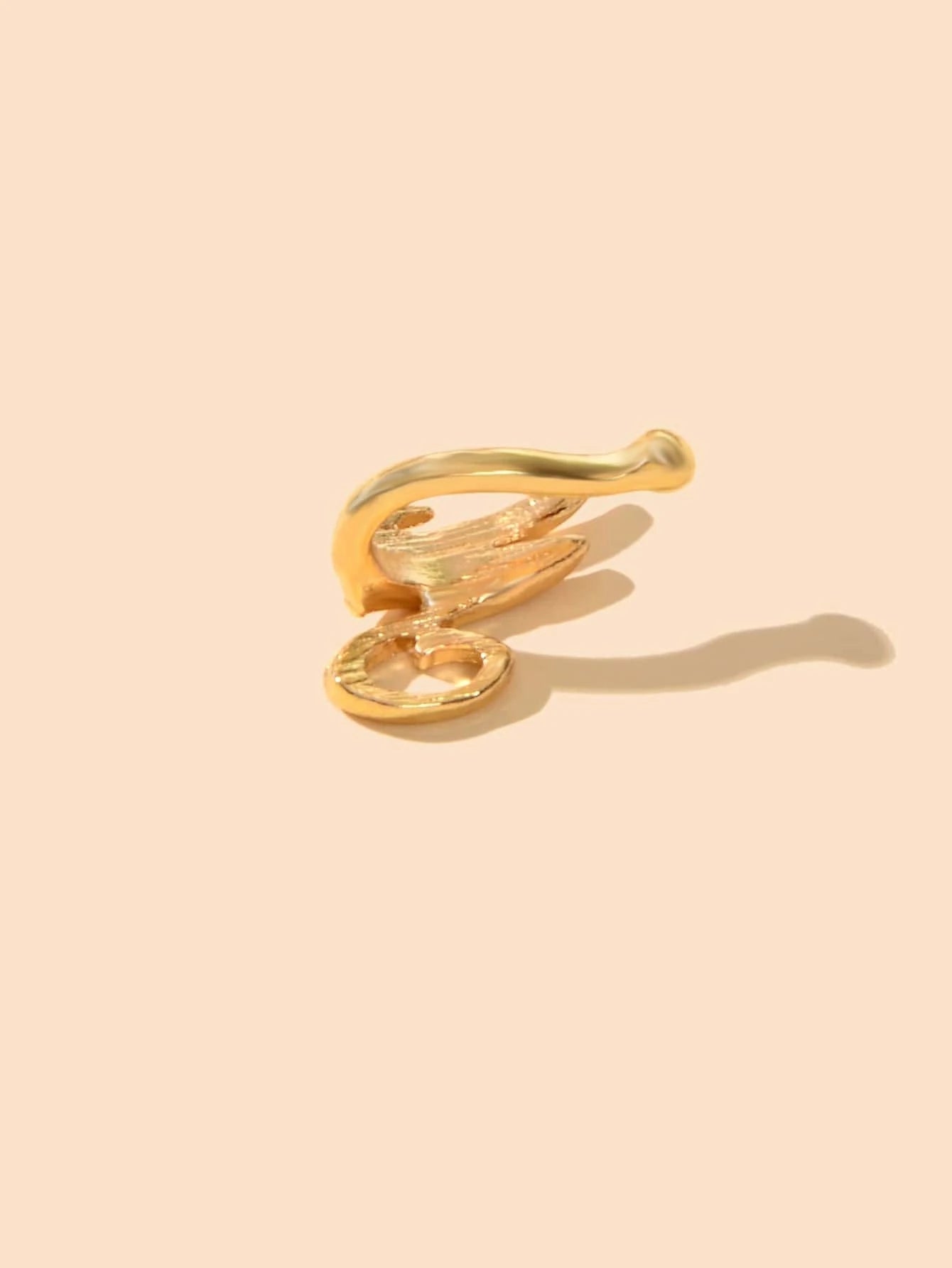Gold Letter M Shape Small Fake Nose Ring Lip Ear Nose Body Piercing Stud Jewelry-2