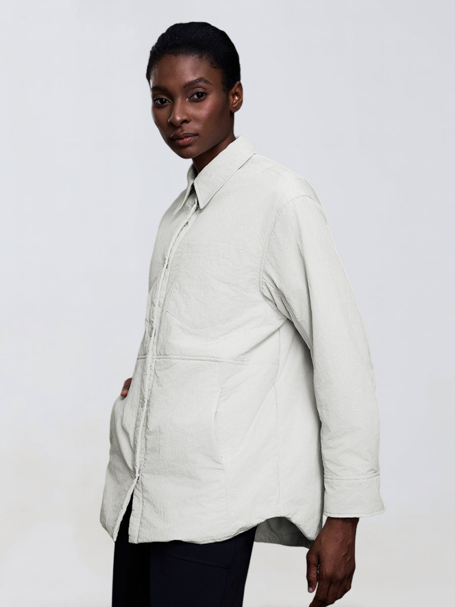 CozyLayer Collared Puffer Shirt-1