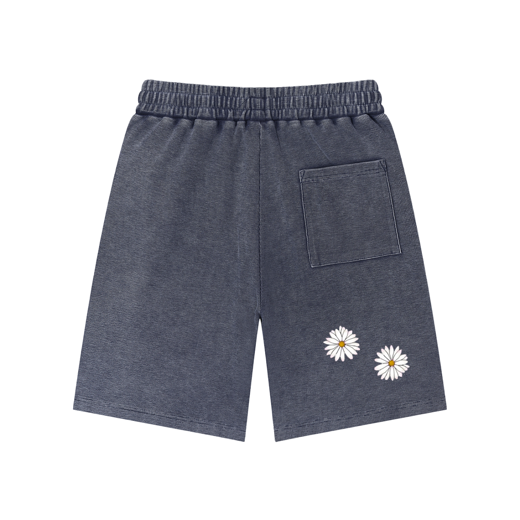Shorts,Summer,Washed,Mineral wash waffle,Knit shorts ,Vedoy Collective ,Flower Collection ,Flowers,Flower print,Floral