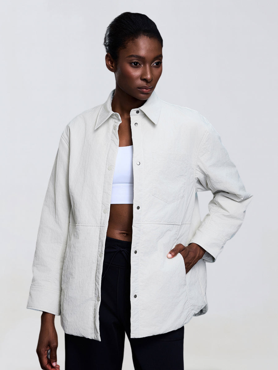 CozyLayer Collared Puffer Shirt-2