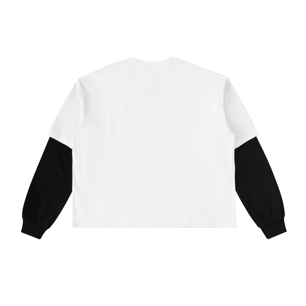 Vedoy Collective,Layered Contrast Sleeve ,100% Cotton,Layered