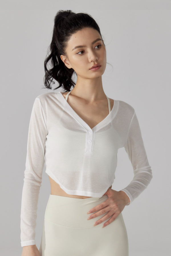 Cropped Long Sleeve Pullover-1