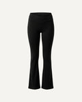 Merino Wool Flared Pants - Black-0