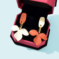 Designer Stylish Multicoloured Flower Dangle Stud Pierced Earrings Party Jewelry-0