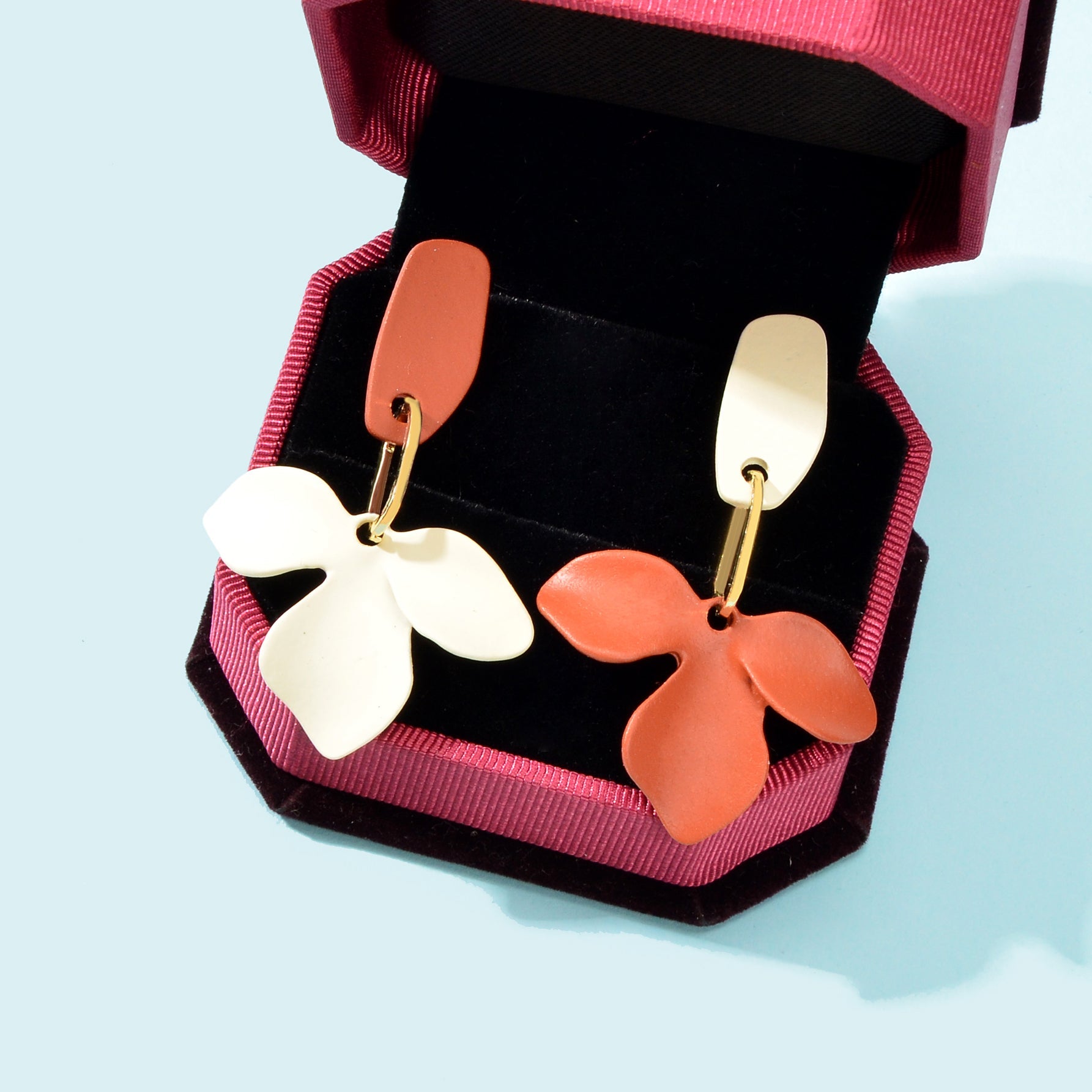 Designer Stylish Multicoloured Flower Dangle Stud Pierced Earrings Party Jewelry-0