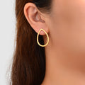 Minimalist Ladies Jewellery Gold Hollow Metal Pierced Water Drop Stud Earrings-0