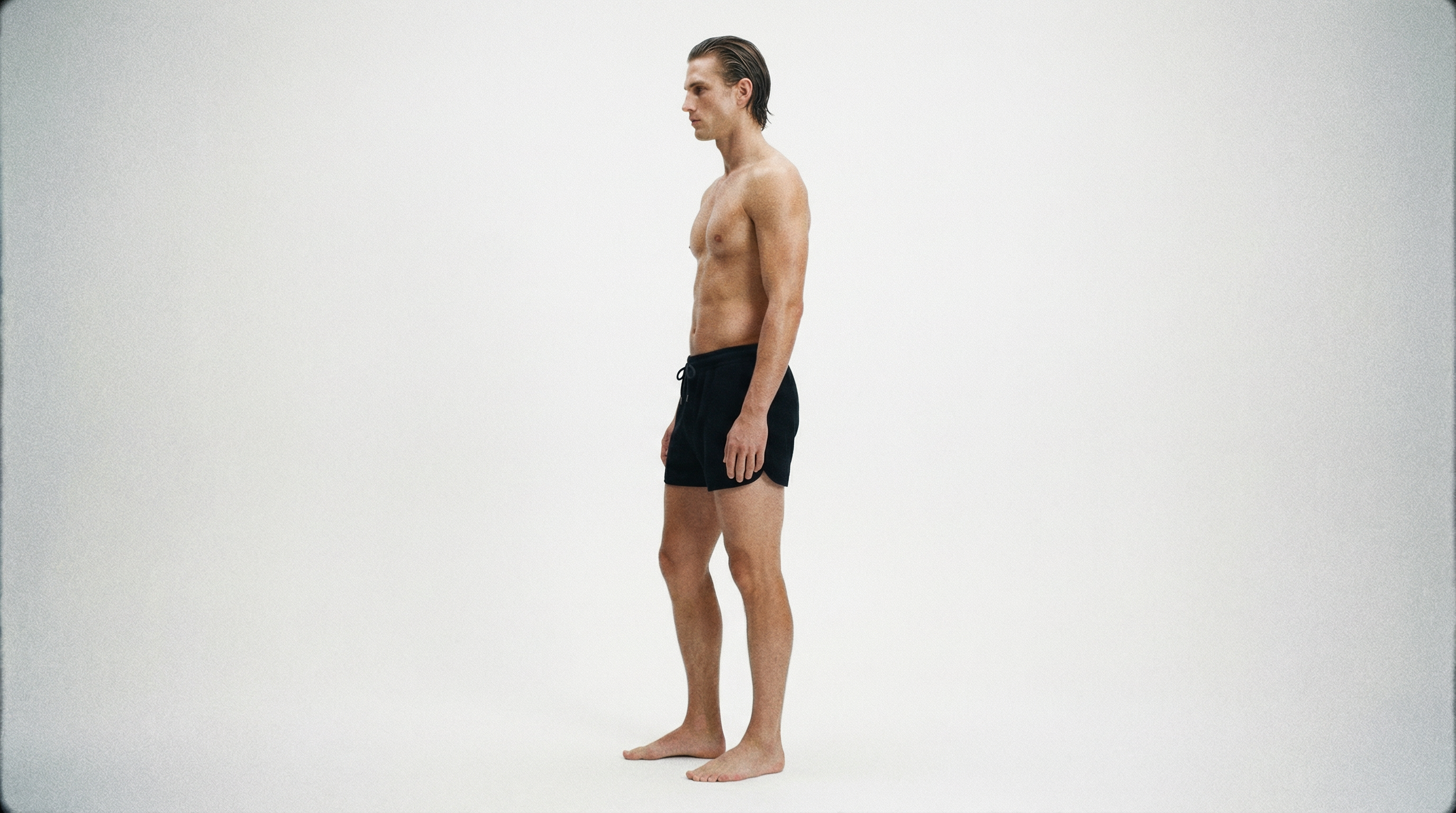 Men's Merino Wool Short Swim Shorts – Black-1