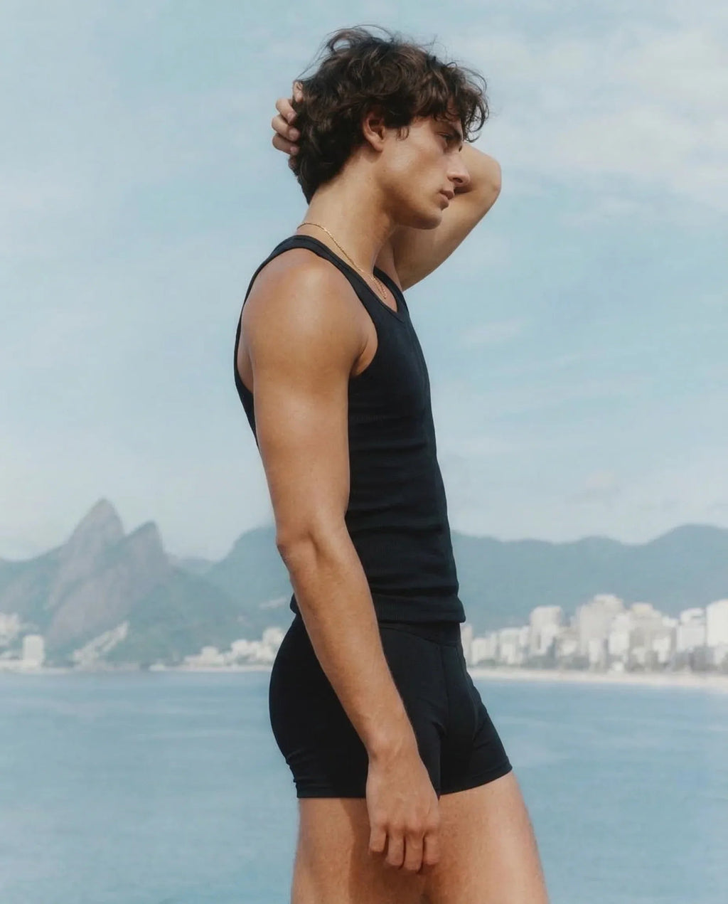 Men's Merino Wool Tank Top - Black | Breathable Gym Tank-3