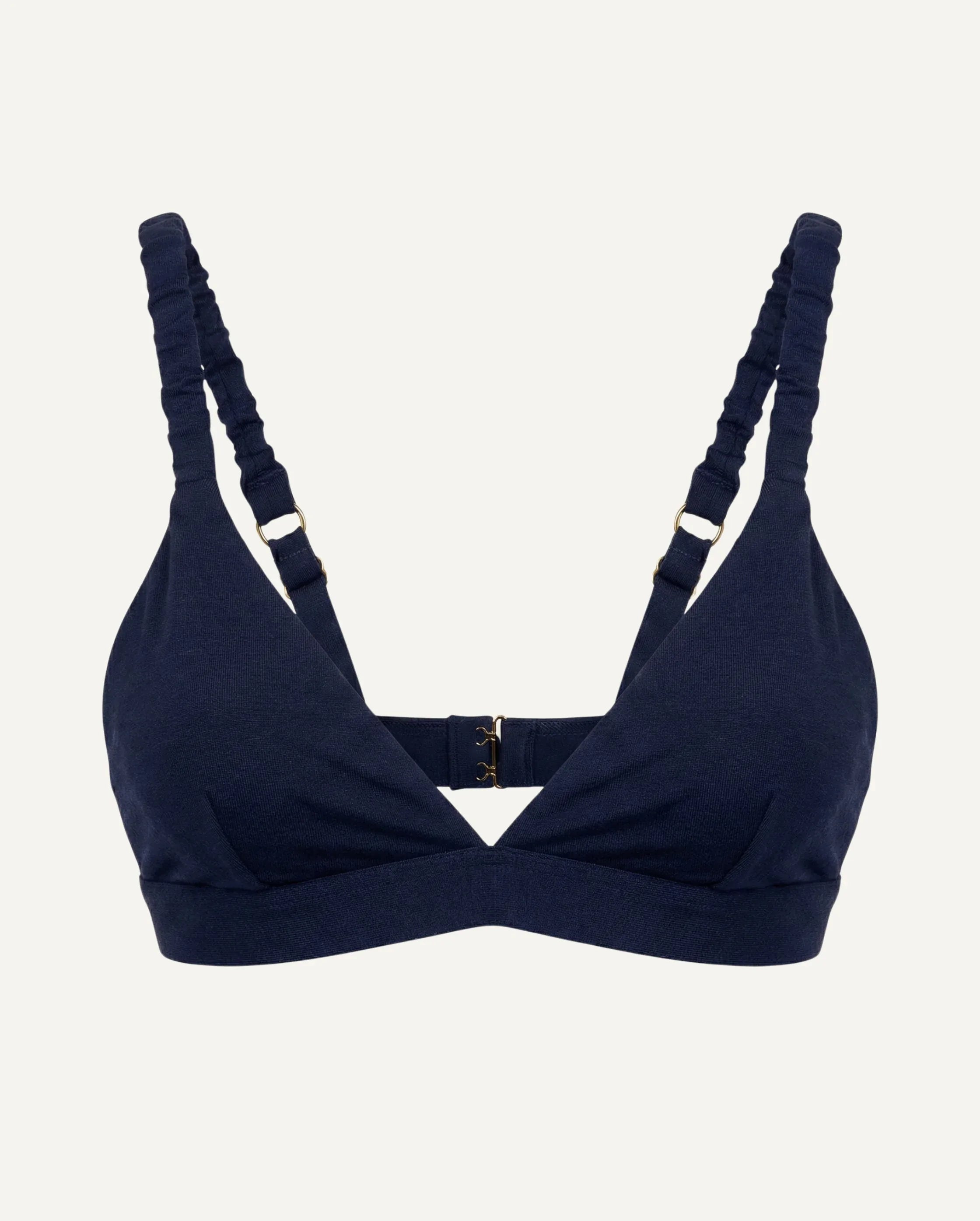 Merino Wool Bra – Dark Blue | Natural Wireless Support-0
