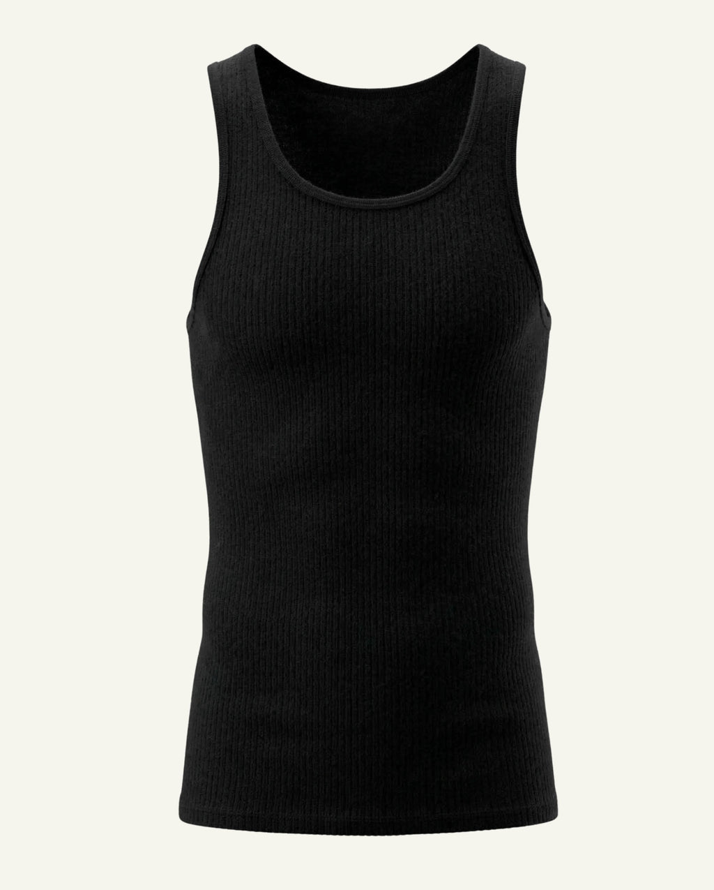 Men's Merino Wool Tank Top - Black | Breathable Gym Tank-0