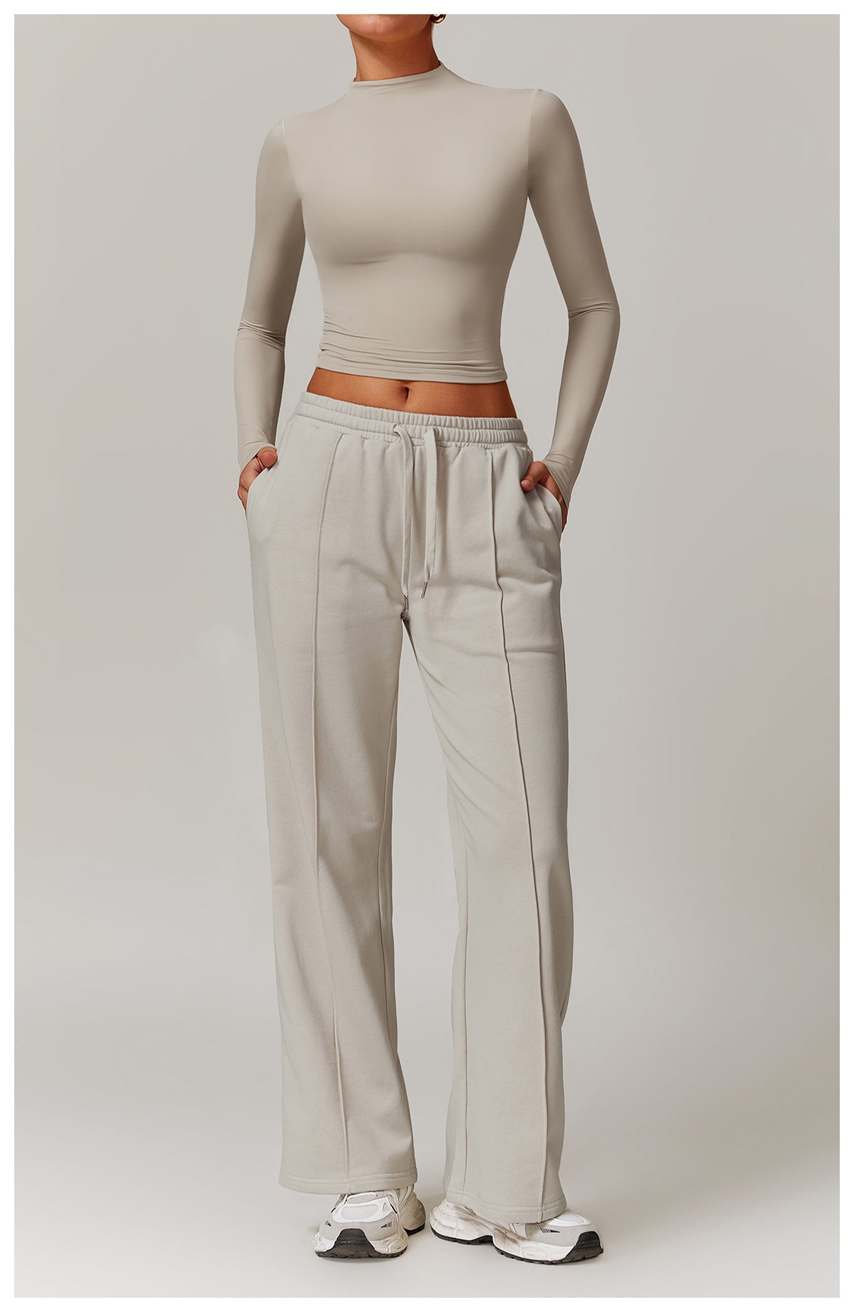 High-Waist Relaxed Straight Leg Joggers-2