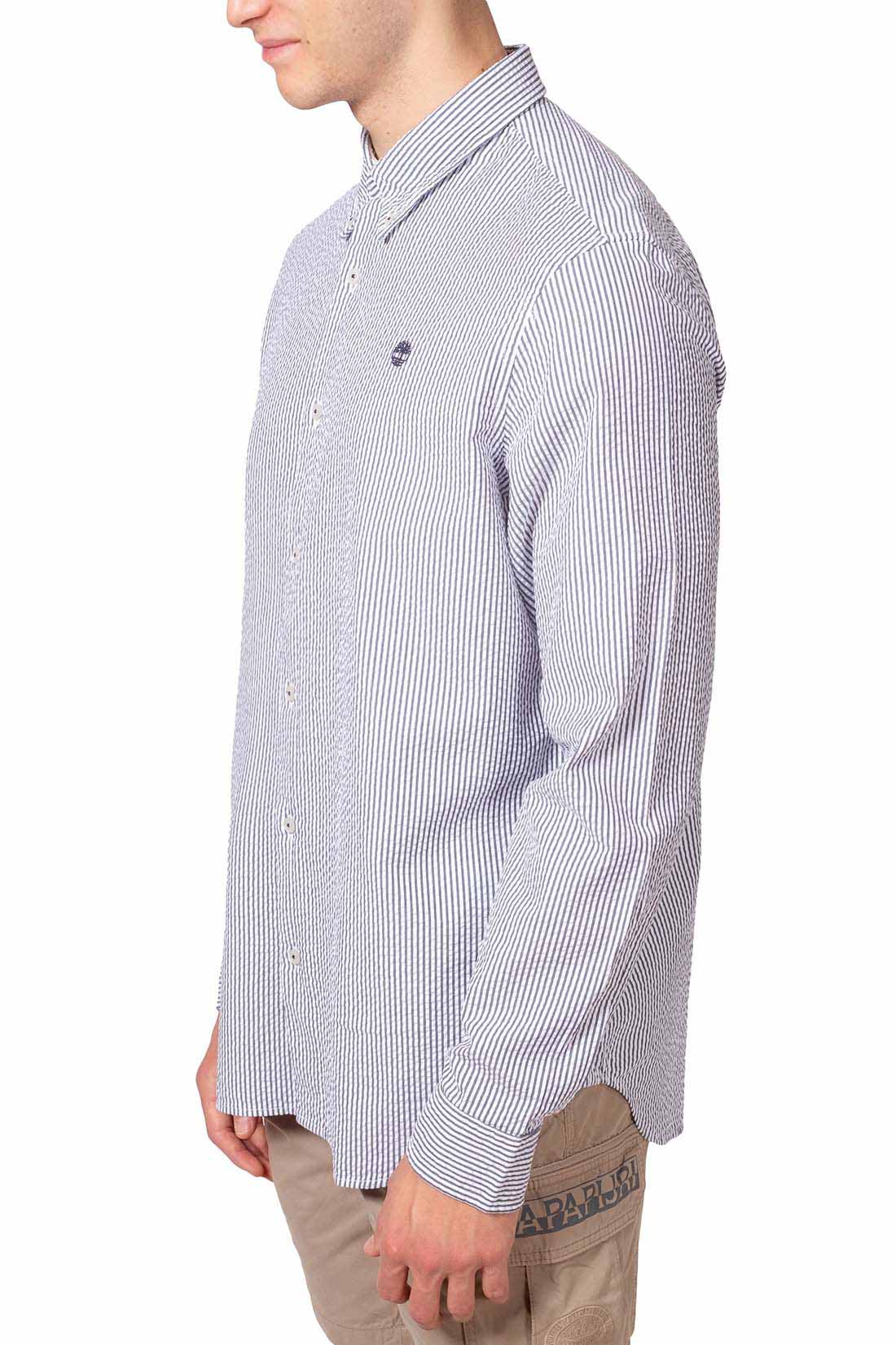 TIMBERLAND - Men's button-down seersucker shirt-7