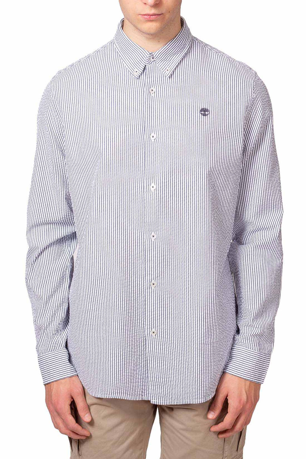 TIMBERLAND - Men's button-down seersucker shirt-13