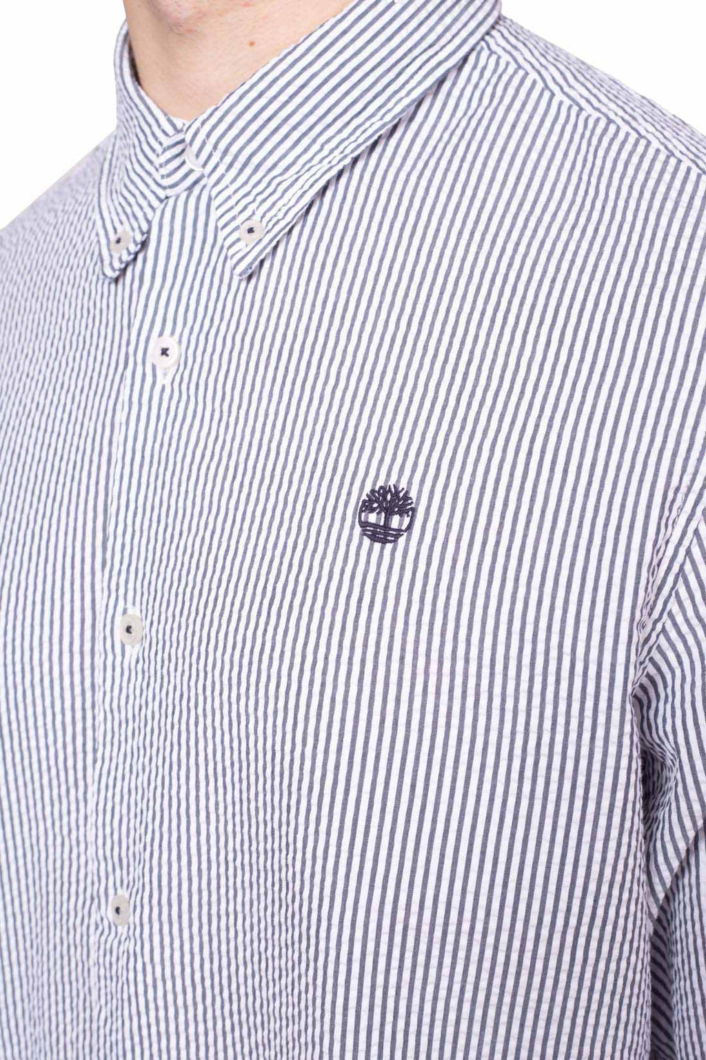 TIMBERLAND - Men's button-down seersucker shirt-4