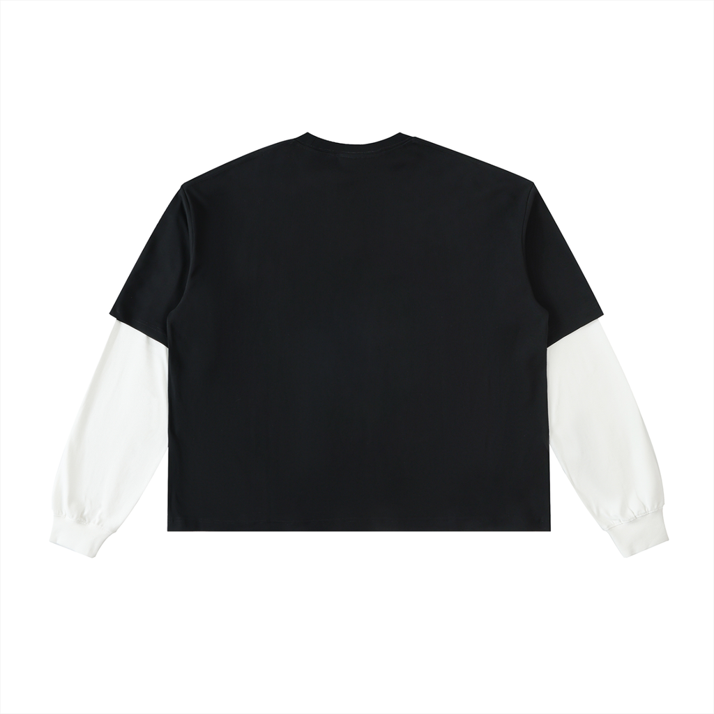 Vedoy Collective,Layered Contrast Sleeve ,100% Cotton,Layered