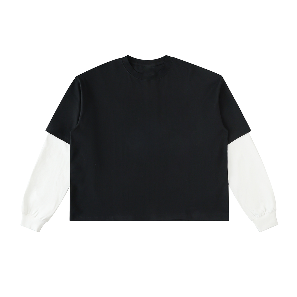 Vedoy Collective,Layered Contrast Sleeve ,100% Cotton,Layered