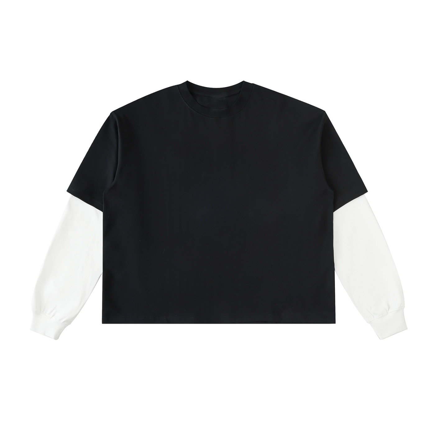 Vedoy Collective,Layered Contrast Sleeve ,100% Cotton,Layered