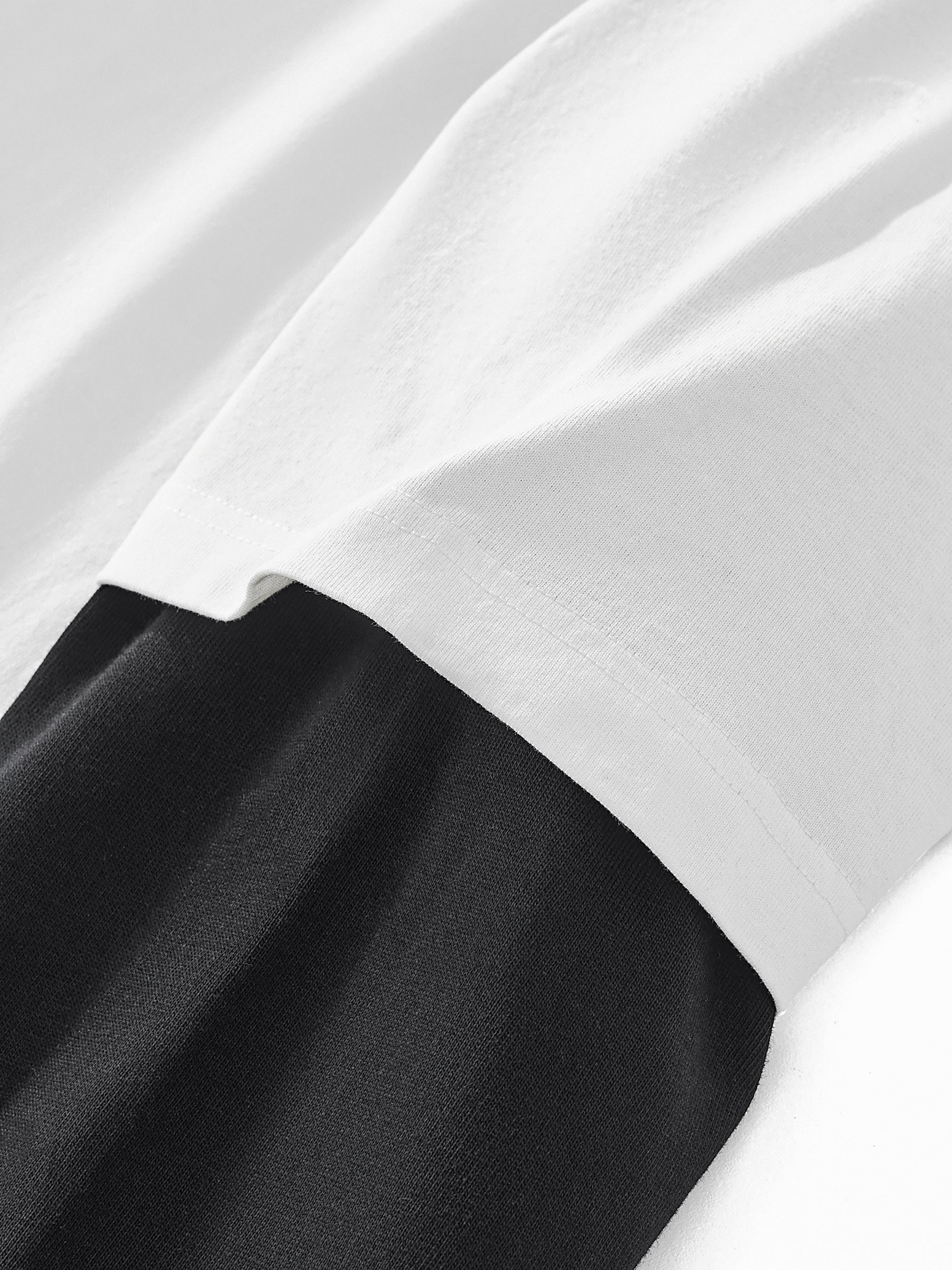 Vedoy Collective,Layered Contrast Sleeve ,100% Cotton,Layered