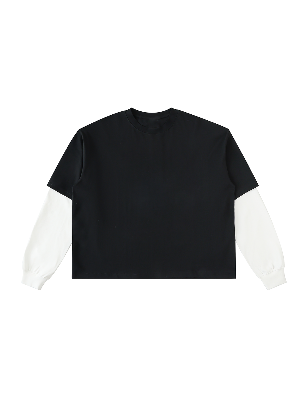Vedoy Collective,Layered Contrast Sleeve ,100% Cotton,Layered