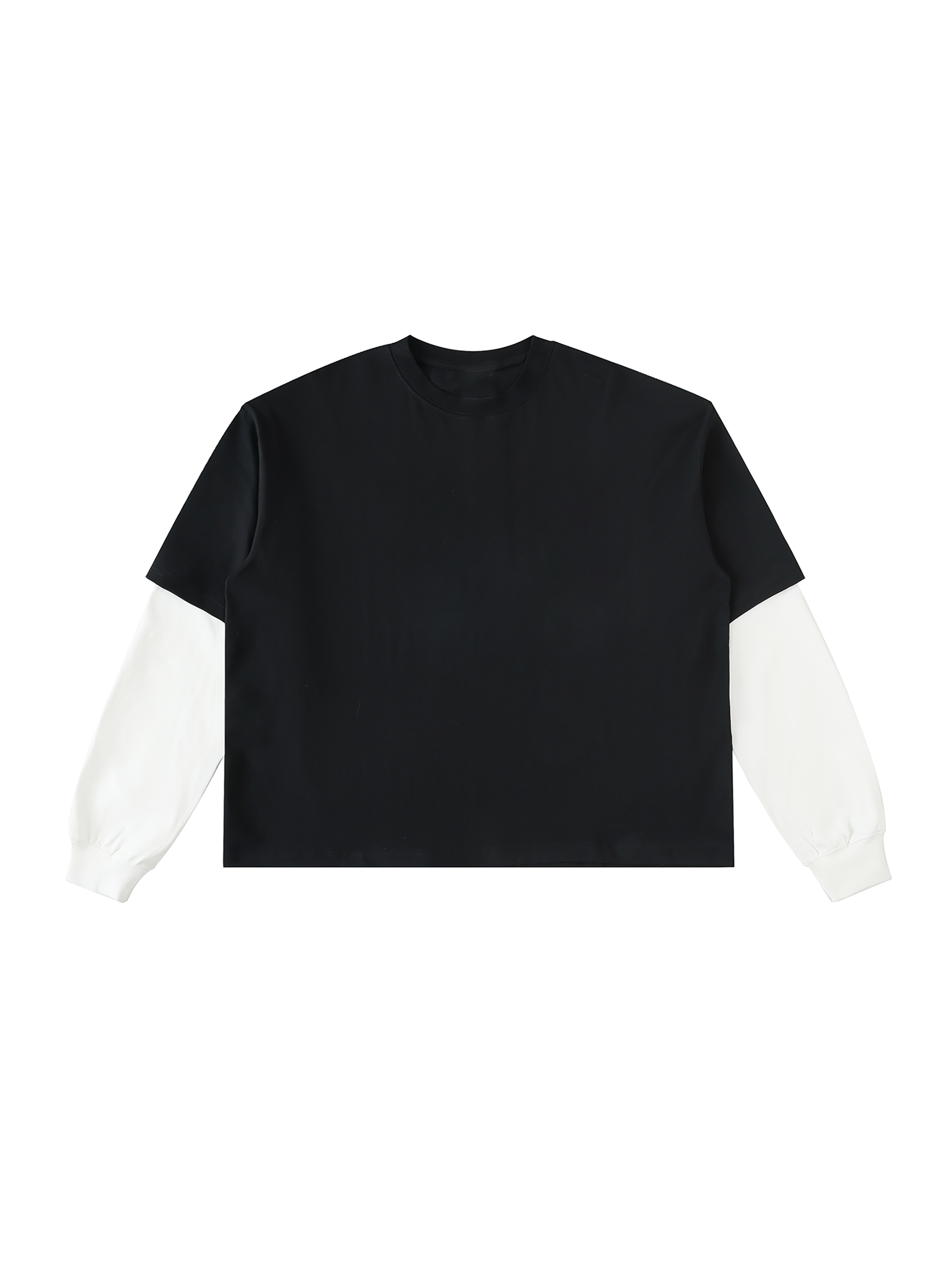 Vedoy Collective,Layered Contrast Sleeve ,100% Cotton,Layered