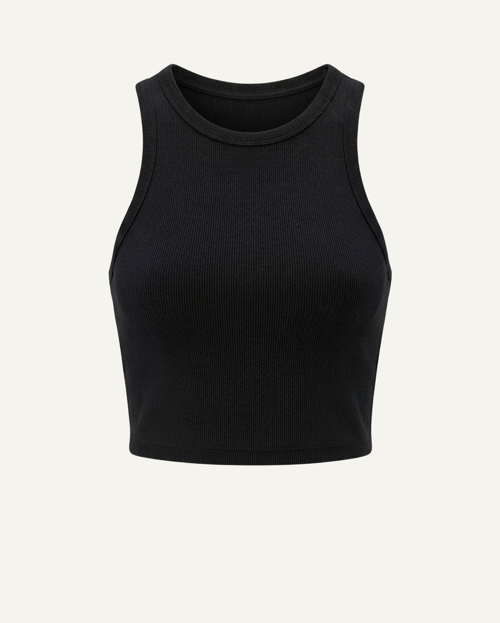 Women's Merino Wool Crop Top Black | Non-Toxic Workout Top-0