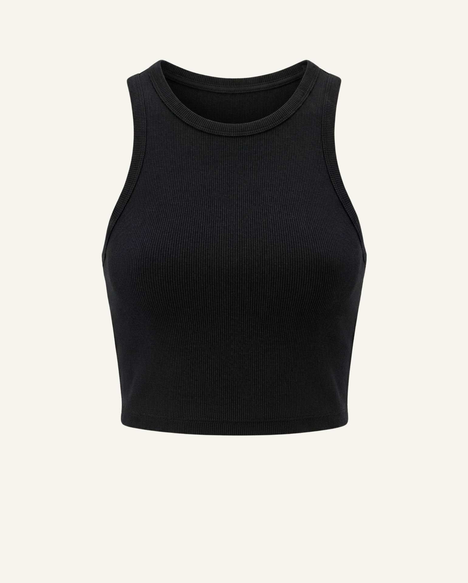 Women's Merino Wool Crop Top Black | Non-Toxic Workout Top-0
