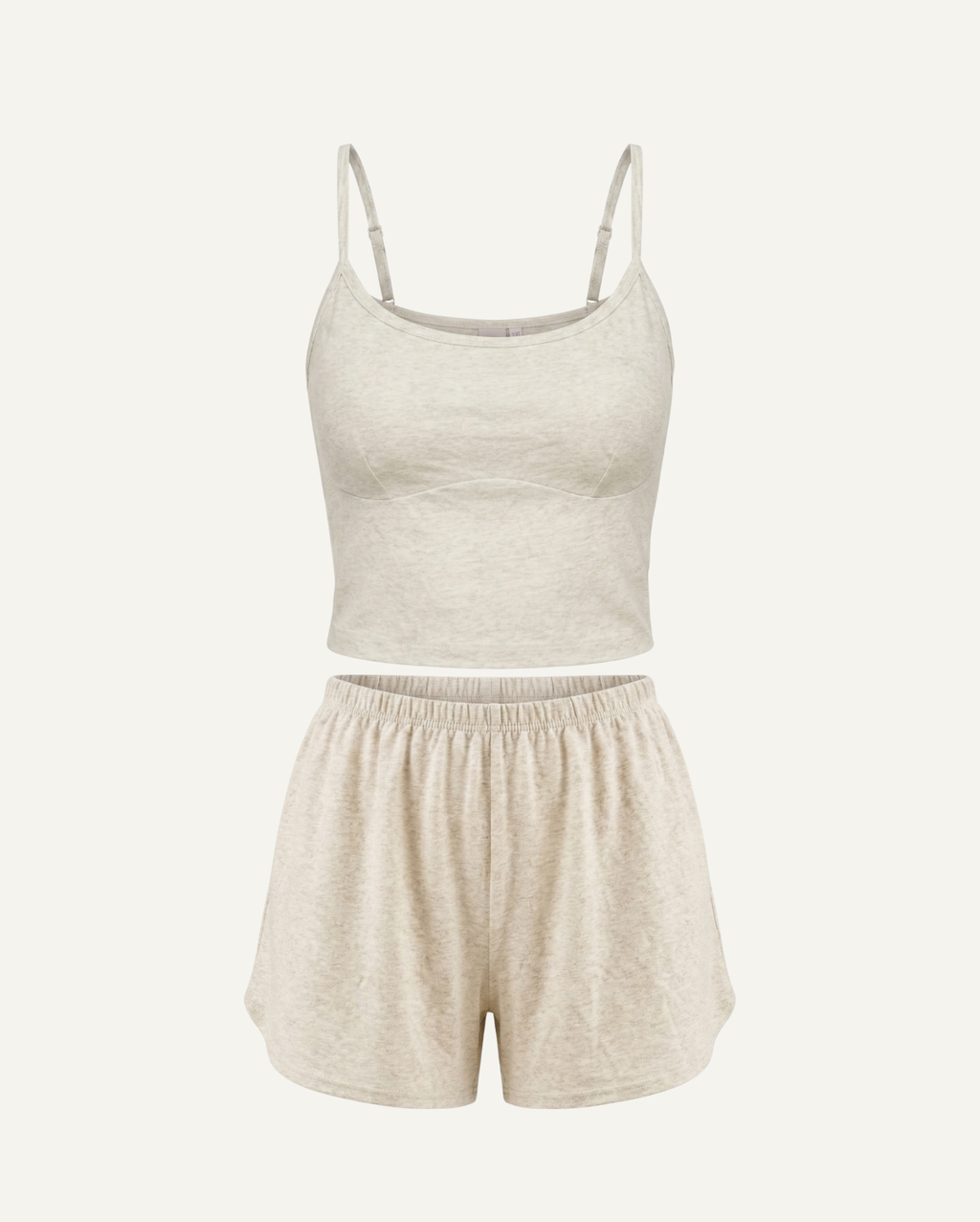 Organic Cotton & Linen Pyjama Set — GOTS Certified Cami & Shorts-0