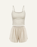 Organic Cotton & Linen Pyjama Set — GOTS Certified Cami & Shorts-0